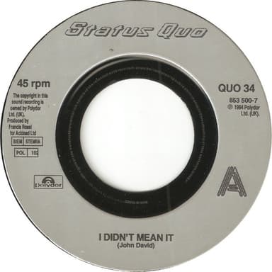 Album Cover Art for I Didn't Mean It