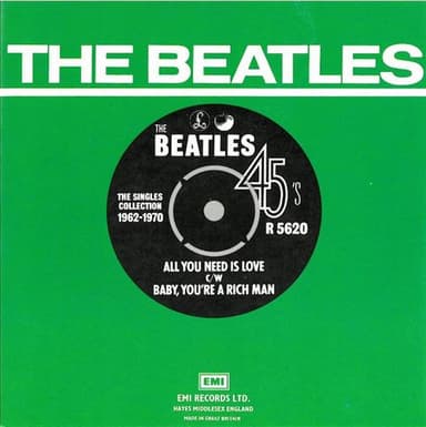Album Cover Art for All You Need Is Love c/w Baby, You're A Rich Man