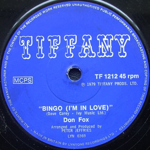 Album Cover Art for Bingo (I'm In Love) / This Bingo Game