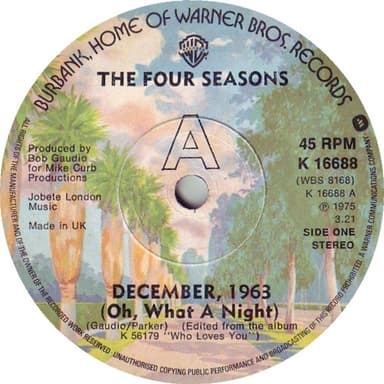Album Cover Art for December, 1963 (Oh, What A Night)