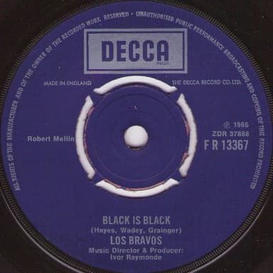 Album Cover Art for Black Is Black / I Don't Care