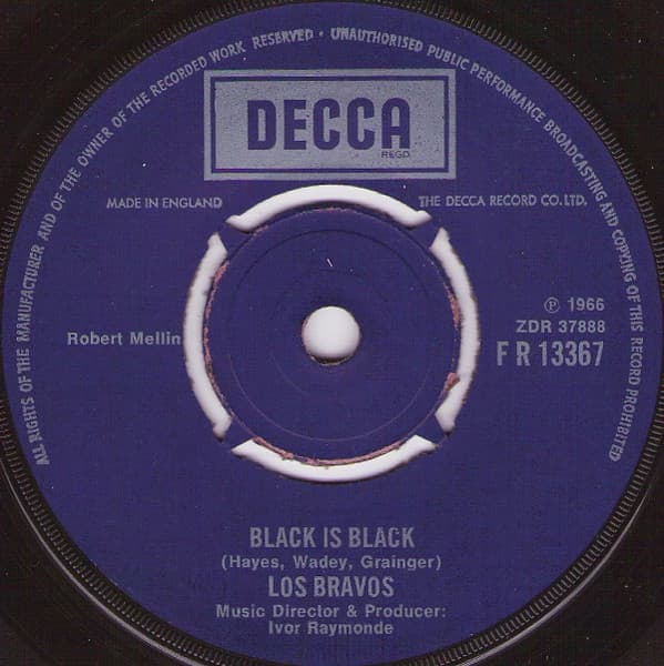 Album Cover Art for Black Is Black / I Don't Care