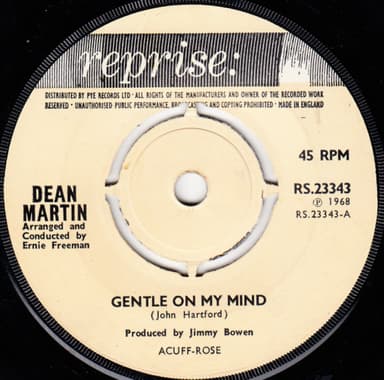 Album Cover Art for Gentle On My Mind / That Old Time Feelin'